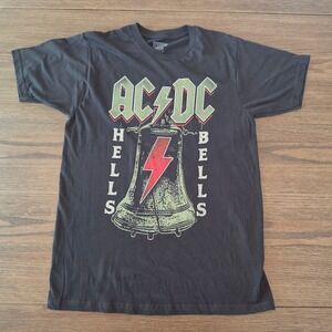 AC/DC Hells Bells Graphic T-Shirt Black Cotton Mens Medium NWOT